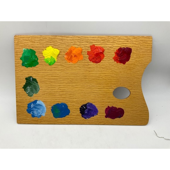 Artist Wood Painters Palette Oil Paint Multicolor Rectangular 16 X 10 - Picture 1 of 7